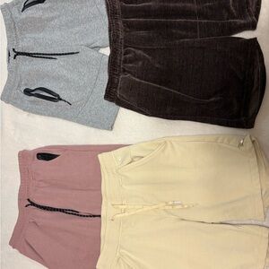 Casual Mixed-Color Lounge Shorts Bundle - Gray, Brown, Mauve, Cream